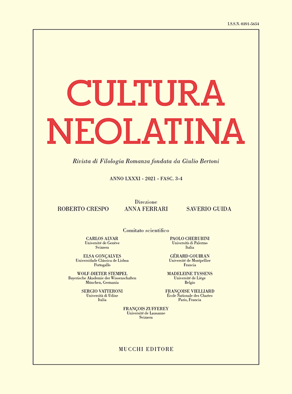 Cultura Neolatina n. 3-4 2021