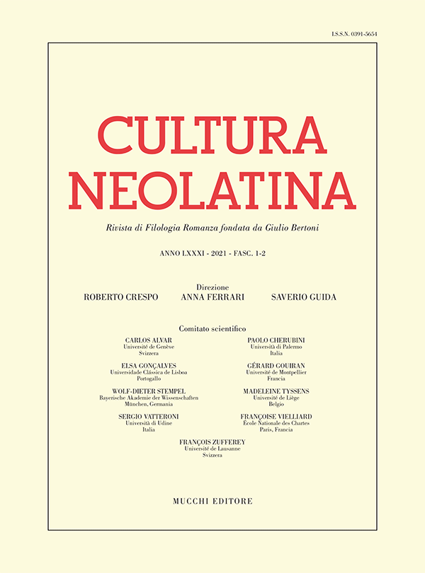 Cultura Neolatina n. 1-2 2021