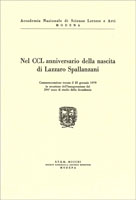 Nel CCL anniversario della nascita di Lazzaro Spallanzani